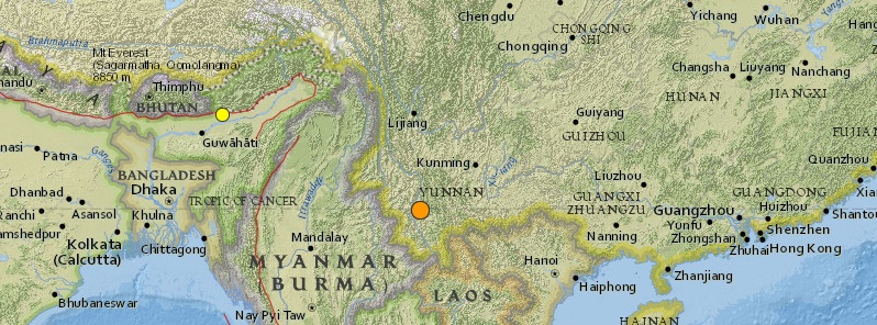 Dangerous M5.8 and 5.9 aftershocks hit Yunnan province, China