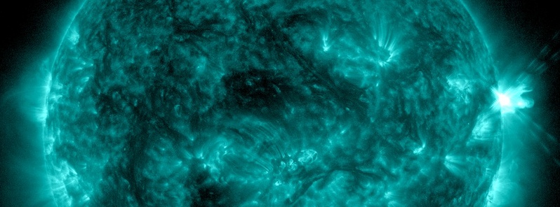 Departing Region 2257 erupts with moderate M2.2 solar flare