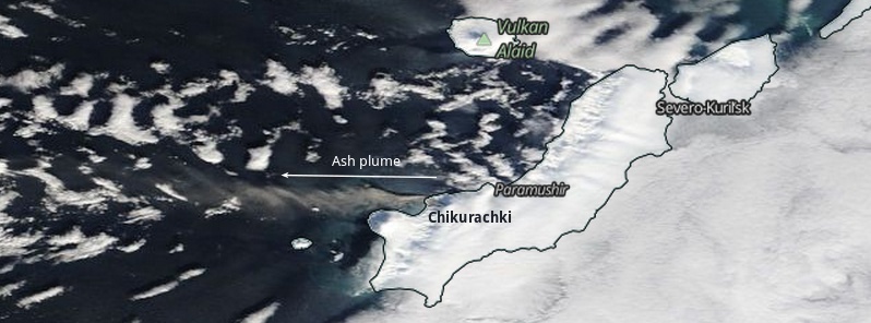 Strong explosive eruption of Chikurachki volcano, Kuril Islands, Russia