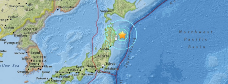 Very strong and shallow M6.9 earthquake hit near the east coast of Honshu, Japan