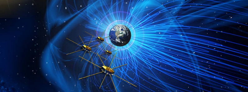 MMS spacecraft in Earth’s Orbit, preparing to study magnetic reconnection phenomenon