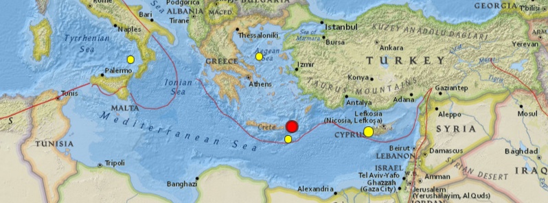 Strong and shallow M6.1 earthquake registered off the coast of Crete, Greece