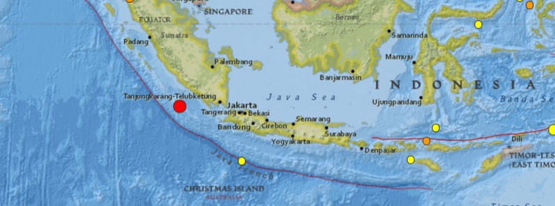 Strong and shallow M6.0 earthquake hits off the coast of Southern Sumatra, Indonesia