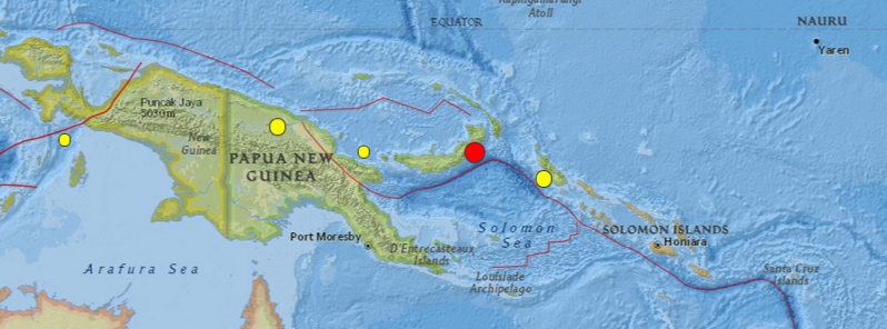 Very strong M7.1 earthquake hits Papua New Guinea