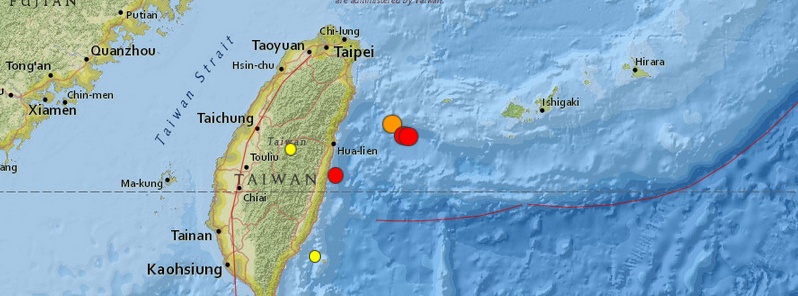 Two new strong and shallow quakes registered off the coast of Taiwan