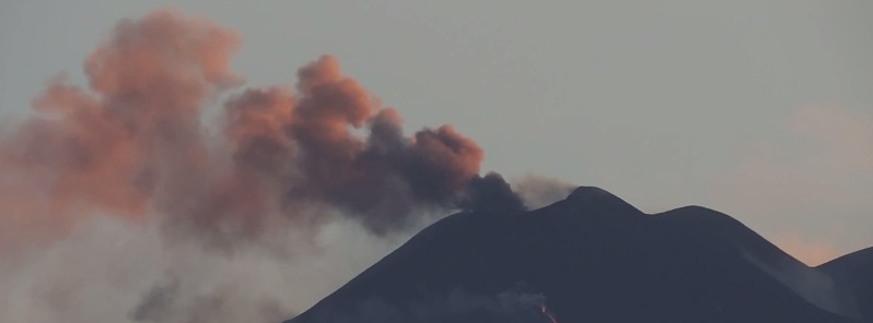 Etna erupting on the evening of May 13, new lava flow