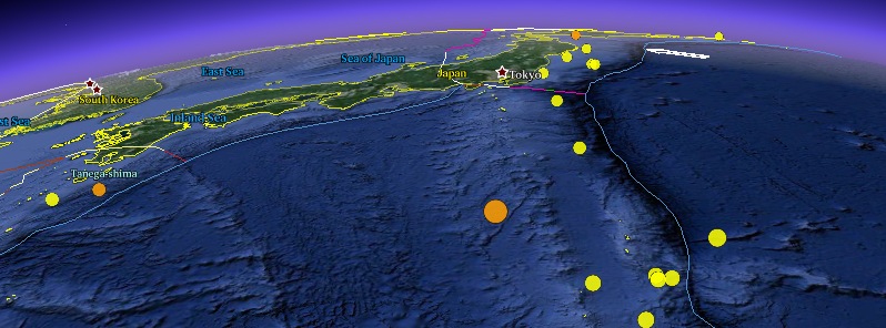 Very strong and deep M6.9 earthquake registered near Bonin Islands, Japan