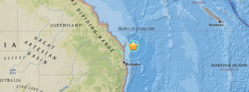 Very shallow M5.7 earthquake registered near the coast of Queensland, Australia – state’s largest in almost 100 years