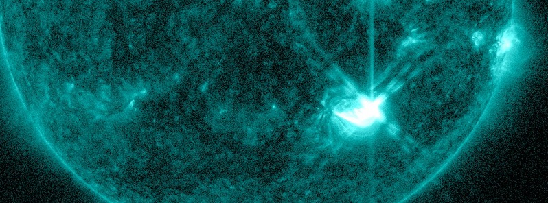 Impulsive M7.6 solar flare erupts from Region 2422