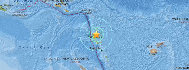 Very strong M7.5 earthquake hits Vanuatu