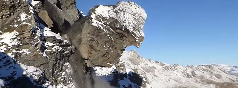 A giant rock avalanche recorded in the Swiss Alps