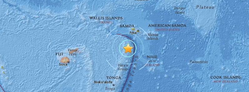 Shallow M6.1 earthquake hits Samoa Islands region