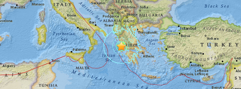 Strong and shallow M6.5 earthquake hits near the west coast of Greece