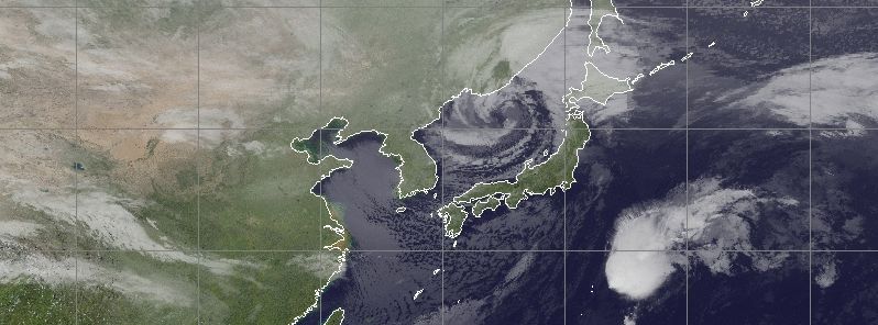 First winter storm wraps Japan while cold air mass settles over northeastern Asia