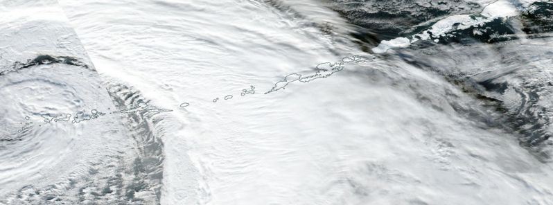 Intense low pressure system batters Aleutian Islands, Alaska with hurricane force