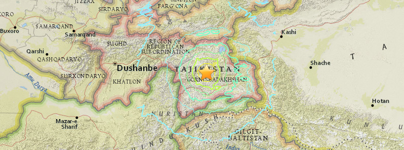 Very strong and shallow M7.2 earthquake hits Tajikistan