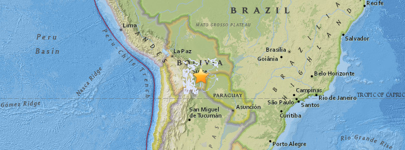 Very deep M6.1 earthquake hits Bolivia