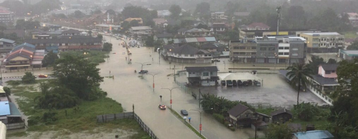 Heavy flooding in the state of Sarawak, Malaysia