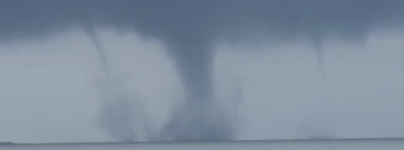 Rare triple waterspout caught on camera near New Orleans, US