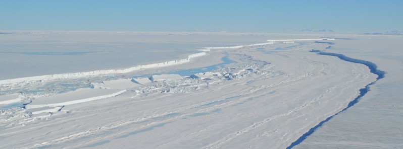 Two massive icebergs break off Nansen Ice Shelf, Antarctica