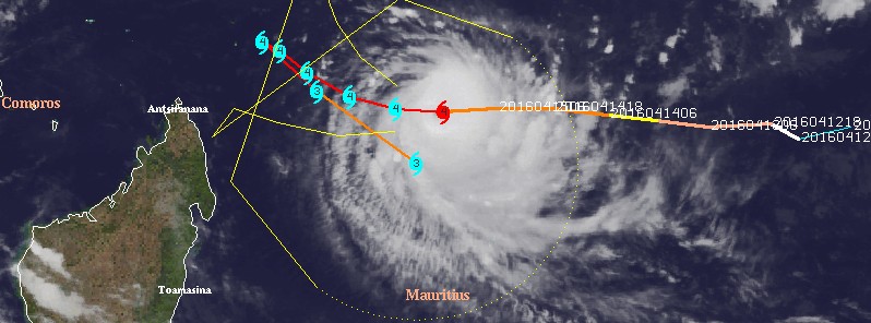 Tropical Cyclone “Fantala” now a major hurricane, threatening Mauritius
