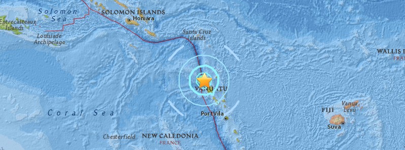 Very strong and shallow M6.5 earthquake hits near the coast of Vanuatu
