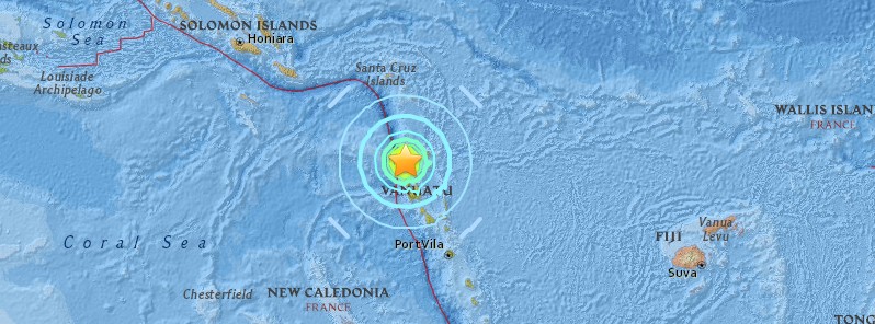 Very strong and shallow M6.7 earthquake hit near the coast of Vanuatu