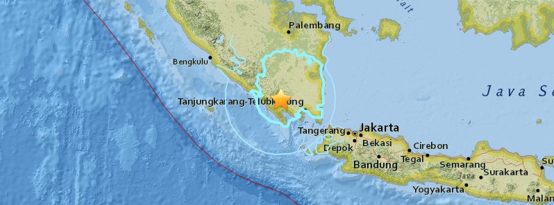 M6.0 earthquake at intermediate depth hits southern Sumatra, Indonesia