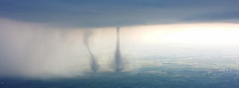 A rare sight: Twin tornadoes form in Schleswig-Holstein, Germany