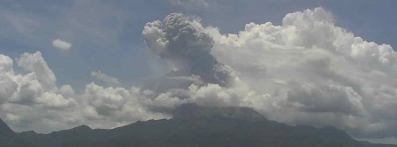 Sudden eruption of Bulusan volcano, Philippines