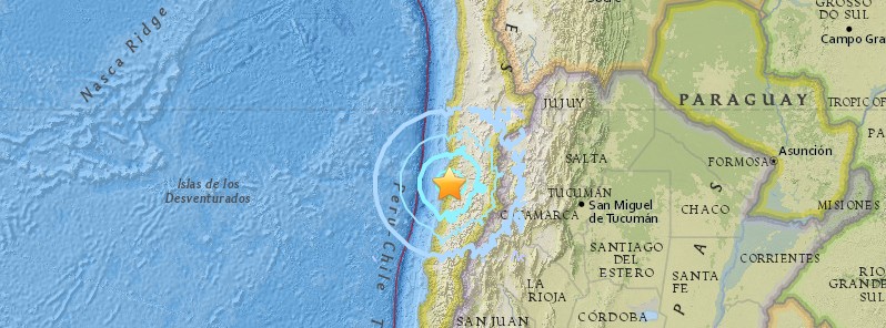 M6.1 earthquake at intermediate depth hits Atacama, Chile