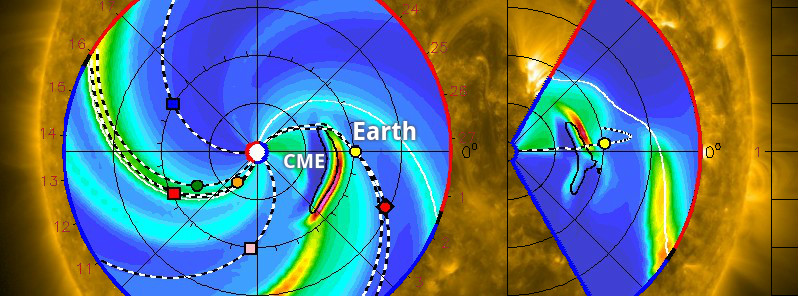 Faint, asymmetric halo CME combined with CH HSS to hit Earth’s magnetic field on July 21
