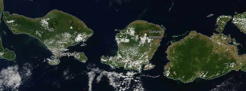 Large eruption of Mount Barujari, more than 1 100 evacuated, Indonesia