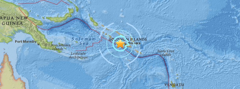Shallow M6.0 earthquake hits near Honiara, Solomon Islands