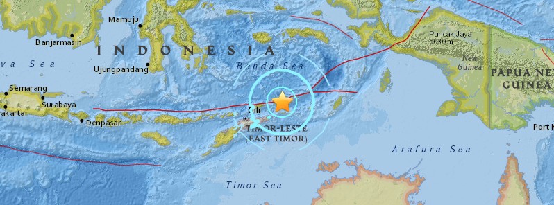 Strong M6.7 earthquake hits near the coast of East Timor