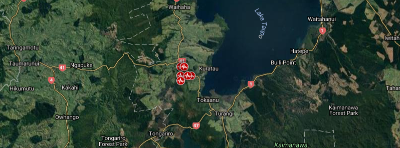 Earthquake swarm shaking Taupo Volcanic Zone, New Zealand