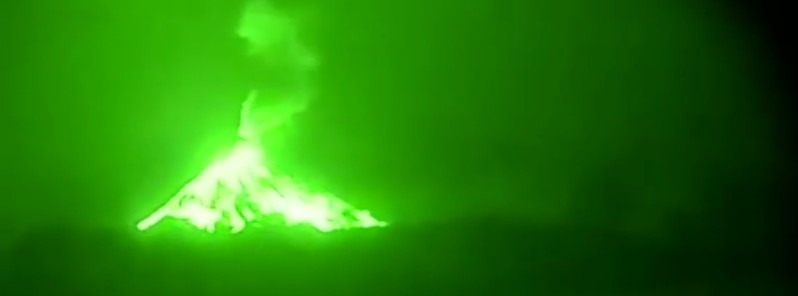 Barren Island eruption recorded using night vision