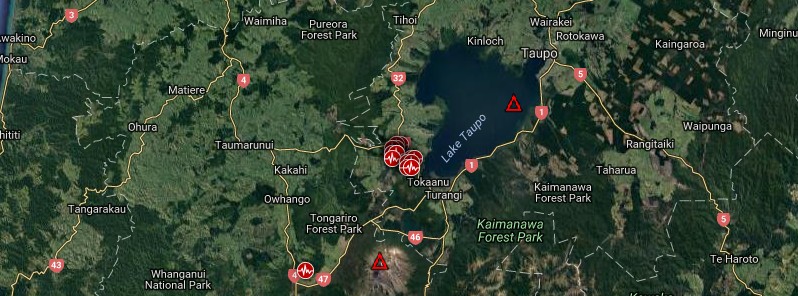 Earthquake swarm near Turangi continues, New Zealand