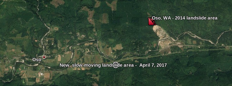 Slow-moving landslide discovered near the massive 2014 Oso landslide site