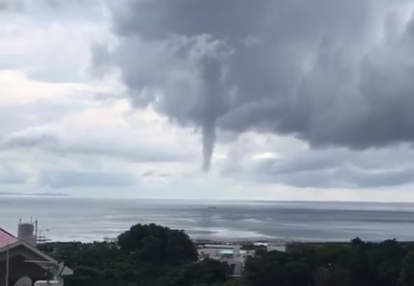 Okinawa residents capture rare waterspout on camera
