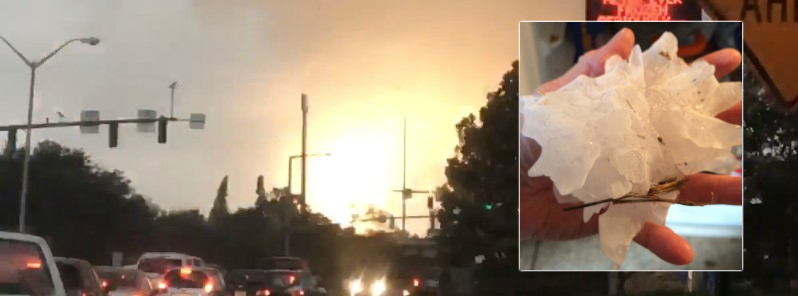 Tornado hits Baton Rouge, huge hail pelts Oklahoma and Arkansas