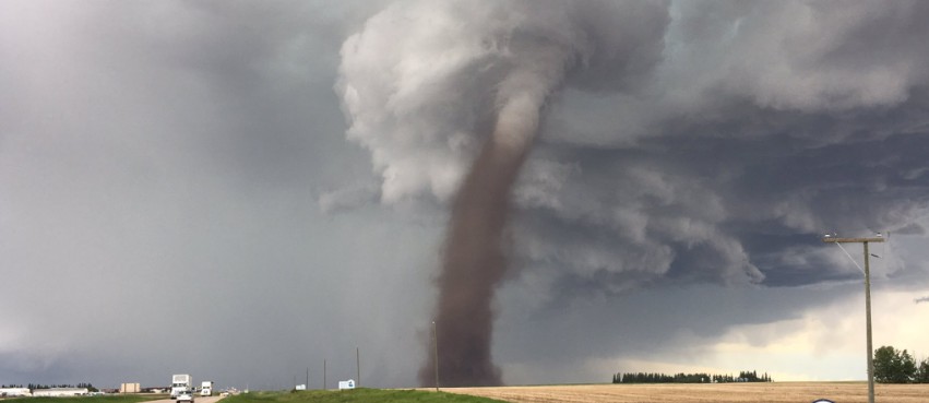 Tornado touches down near Wimborne, Alberta, Canada