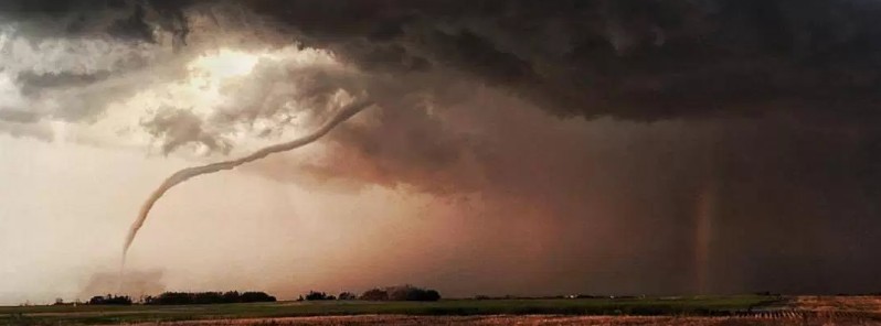 Close-up view of tornado in Alida, Saskatchewan, Canada