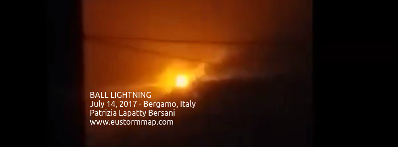 Very rare ball lightning recorded in Bergamo, Italy