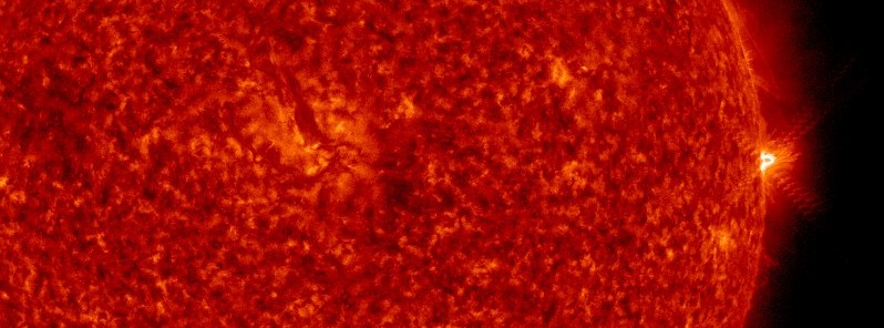 Impulsive M1.3 solar flare erupts near the west limb