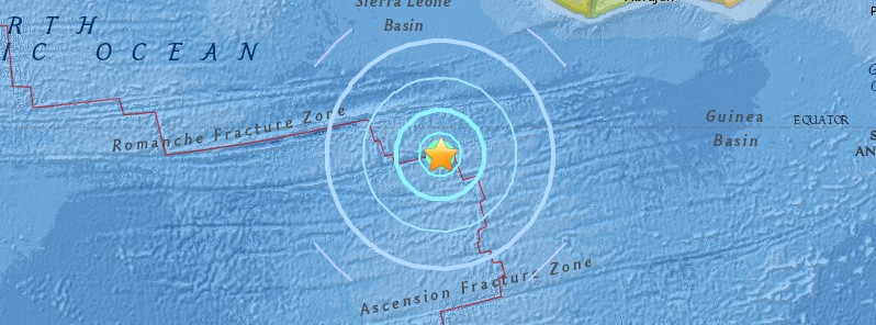 Strong and shallow M6.6 earthquake north of Ascension Island