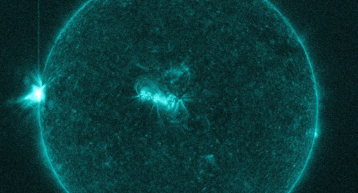 Solar flare measuring M1.1 erupts from Region 2672