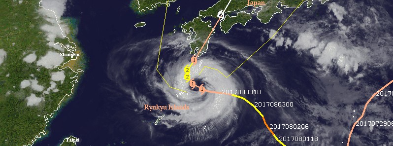 Typhoon “Noru” strengthening south of Kyushu, landfall expected August 6