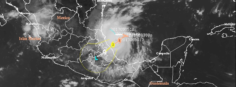 Katia now dangerous Category 2 hurricane, crawling toward Mexico