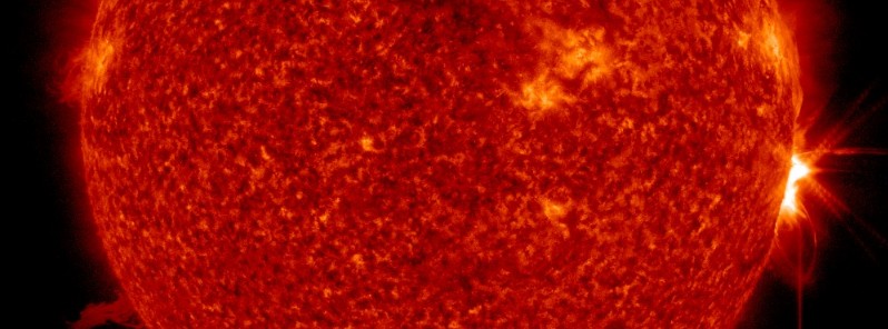 Glancing blow expected from CME produced by major X8.2 solar flare